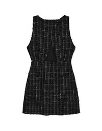 Plaid Back Hollow Mini Dress