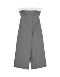 Colour Contrast Slit Tube Midi Dress