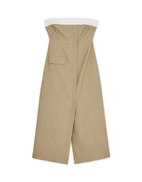Colour Contrast Slit Tube Midi Dress
