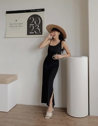Asymmetric Bodycon Slit Maxi Dress (With Padding)