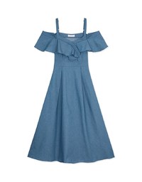 Elegant Ruffled Thin Strap Maxi Dress