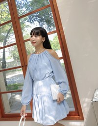 Sweet Sultry Shuolder Cut Out Mini Dress