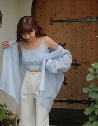 Two Piece Striped Long Blouse Shirt
