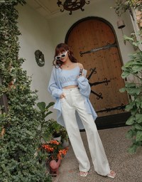Two Piece Striped Long Blouse Shirt