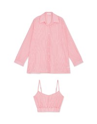 Two Piece Striped Long Blouse Shirt