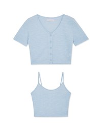 Two Piece Knit Short Sleeve Top