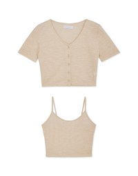 Two Piece Knit Short Sleeve Top