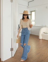 Two Piece Knit Short Sleeve Top