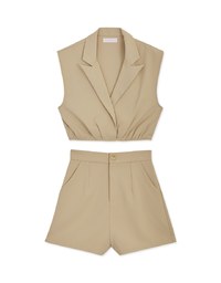 Edgy Lapel Suit Vest Set