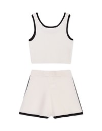 Piped Knit Tank Top Set