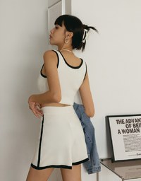 Piped Knit Tank Top Set