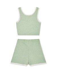 Piped Knit Tank Top Set