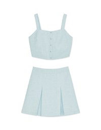 Elegant Tweed Tank Top + Skirt Set