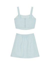 Elegant Tweed Tank Top + Skirt Set