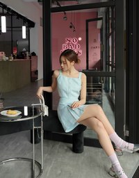 Elegant Tweed Tank Top + Skirt Set