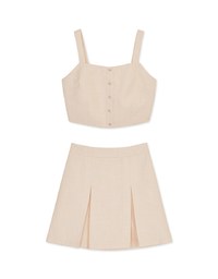 Elegant Tweed Tank Top + Skirt Set
