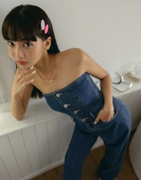 2way Denim Jeans Tank Jumpsuit