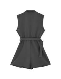Edgy Smart Lapel Playsuit (With Belt)