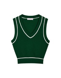 Preppy Crop Knit Tank Top
