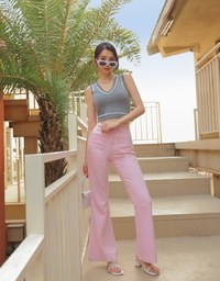 Preppy Crop Knit Tank Top