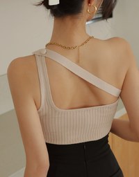 3way One Shoulder Knit Top