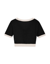 Two Tone Knit Cropped Top