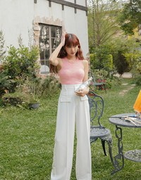 Mix Color Knit Fitted Tank Top