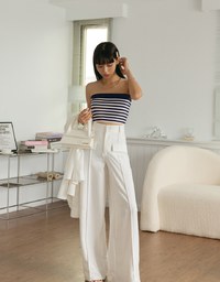 Striped Knit Tube Top