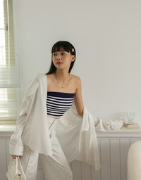 Striped Knit Tube Top