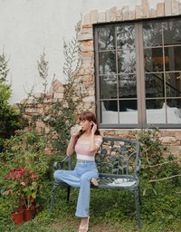 Off Shoulder Knit Crop Top