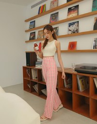Plain Color Knit Crop Tank Top