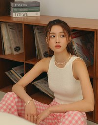 Plain Color Knit Crop Tank Top