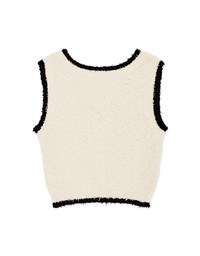 V Neck Color Edge Crop Vest