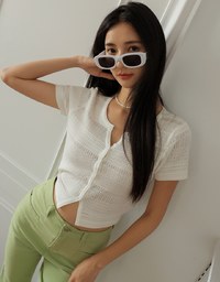 Casual Hollow Knit Top