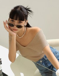 2way Lapel Sleeveless Knit Top