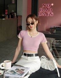 Basic Round Neck Crop Top