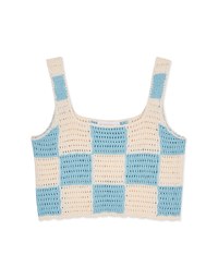 Checkerboard Knit Tank Top