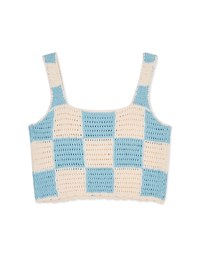 Checkerboard Knit Tank Top