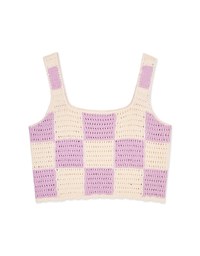 Checkerboard Knit Tank Top