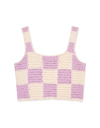 Checkerboard Knit Tank Top