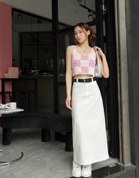 Checkerboard Knit Tank Top