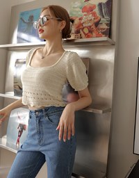 Tie Back Hole Knit Top
