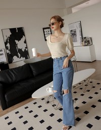 Tie Back Hole Knit Top