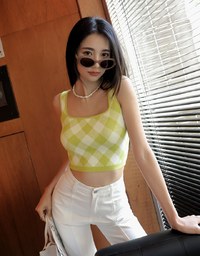Summer Checkered Tank Top