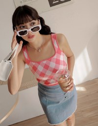 Summer Checkered Tank Top