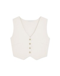 Thick Pound Knit Buttoned Vest Top
