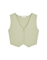 Thick Pound Knit Buttoned Vest Top