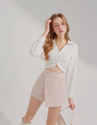 Plain Crop Top Blouse Shirt