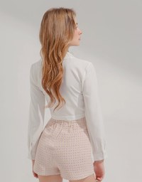 Plain Crop Top Blouse Shirt