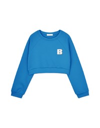 【Benefit】Embroidered Patch On Cropped Sweatshirt Top